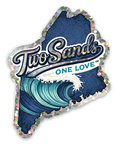 Two Sands One Love™ Glitter Maine Sticker