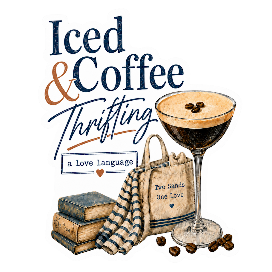 "Iced Coffee" & Thrifting Sticker